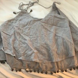 Blue/Grey thin stripped top